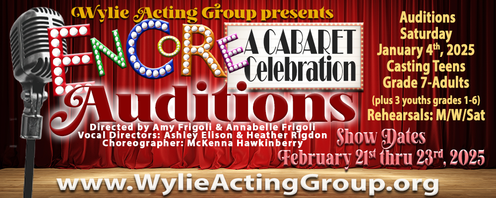 Encore A Cabaret Celebration audition registration slider with link